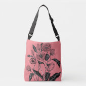 Farbrosa Crossbody oder Tote-Beutel mit Mohn Tragetaschen Mit Langen Trägern (Vorderseite)
