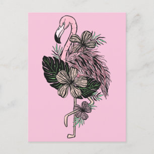 Farbrosa Flamingo Postkarte