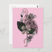 Farbrosa Flamingo Postkarte (Vorne/Hinten)