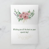 Farbrosa, florgefaltete Grußkarte Karte (Innenseite)