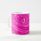 Farbrosa gemischte Hintergrundfarbe. Kaffeetasse (Vorderseite Links)