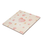 Farbrosa Herz- und Druckmuster Fliese (Seite)