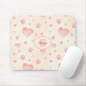 Farbrosa Herz- und Druckmuster Mousepad (Mit Mouse)