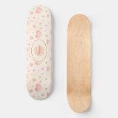 Farbrosa Herz- und Druckmuster Skateboard (Vorderseite)