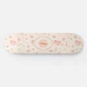 Farbrosa Herz- und Druckmuster Skateboard (Horizontal)