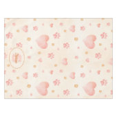 Farbrosa Herz- und Druckmuster Tischdecke (Vorderseite (Horizontal))