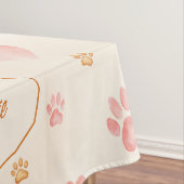 Farbrosa Herz- und Druckmuster Tischdecke (Beispiel)