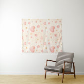 Farbrosa Herz- und Druckmuster Wandteppich (Beispiel (Horizontal))