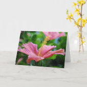 Farbrosa Hibisken Blume Künstlerische Note Card Karte (Gelbe Blume)