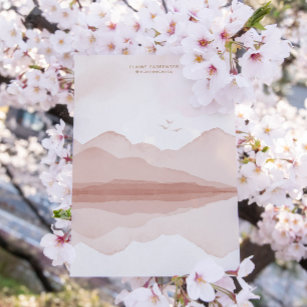 Farbrosa Landschaftsmonogramm Briefpapier