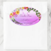 Farbrosa Lila Farbtablettenetikett Ovaler Aufkleber (Tasche)