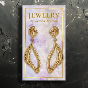 Farbrosa Lila Goldrahmen-Erd-Anzeige Visitenkarte