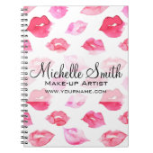 Farbrosa Lippenmuster Makeup Branding Notizblock (Vorderseite)