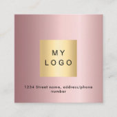 Farbrosa Logo QR Code Instagramm folgen Quadratische Visitenkarte (Vorderseite)