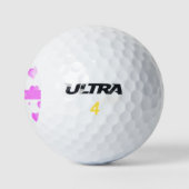 Farbrosa Muster für Herz personalisieren Golfball (Logo)