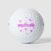 Farbrosa Muster für Herz personalisieren Golfball (Vorderseite)