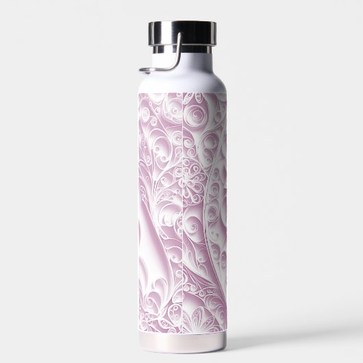 Farbrosa Papierquillmuster Trinkflasche (Rechts)