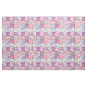 Farbrosa Pastellpuzzle Puzzle-Muster Stoff (Fat Quarter (45,7 x 55,9 cm))