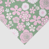 Farbrosa Retro Y2K Blume Muster Seidenpapier (Ausschnitt)