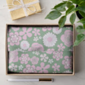 Farbrosa Retro Y2K Blume Muster Seidenpapier (Geschenk)