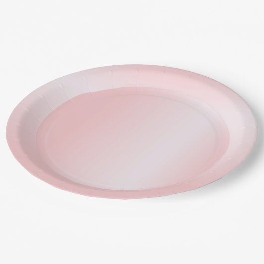 Farbrosa Rose Gold Moderne, trendige Blankenvorlag Pappteller (Schrägansicht)