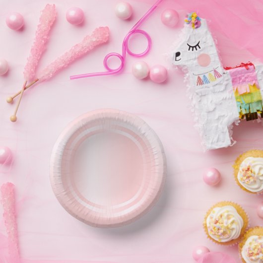 Farbrosa Rose Gold Trendform Modernes Template Pappteller (Party)