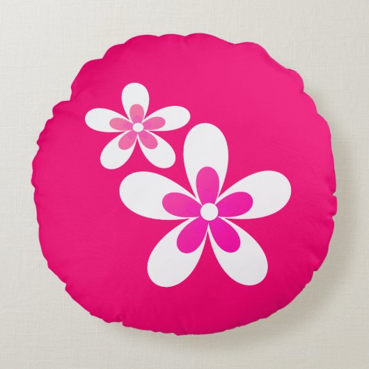 Farbrosa, Rose, Rundes Kissen (Vorderseite)