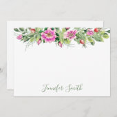 Farbrosa Rosen - Blumenarrangements Mitteilungskarte (Vorne/Hinten)