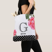 Farbrosa Rosen Blumenrosen Monogramm Tasche (Von Nahem)