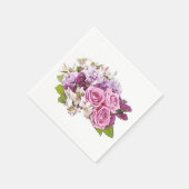 Farbrosa Rosen Bouquet Blumenvorlage Serviette (Ecke)
