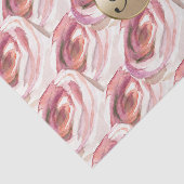 Farbrosa Rosen Monogram Elegant Custom Seidenpapier (Ausschnitt)