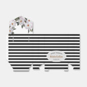 Farbrosa Rosen Schwarz-weiße Streifen Muster Geschenkschachtel (Ungefaltet)