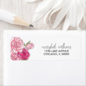 Farbrosa Roses Bridal-Adressetikett (Insitu)