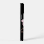 Farbrosa Schwarzer Kirschblossom Monogramm iPhone 15 Hülle (Rechte Seite)