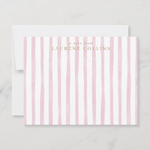 Farbrosa Streifen Elegante Note Card Mitteilungskarte