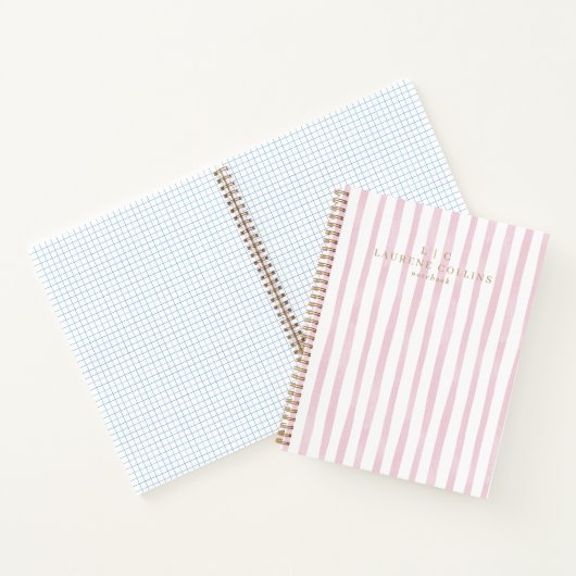 Farbrosa Streifen Modernes Notebook Notizblock (Innenseite)