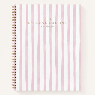 Farbrosa Streifen Modernes Notebook Notizblock