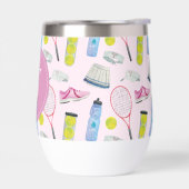 Farbrosa Tennismuster Monogramm (Links)