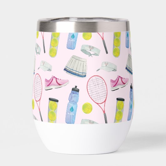 Farbrosa Tennismuster Monogramm (Rückseite)