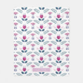 Farbrosa Tulip Monogramm-Design Fleecedecke (Vorderseite)