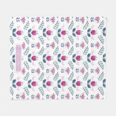 Farbrosa Tulip Monogramm-Design Fleecedecke (Vorderseite (Horizontal))