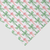 Farbrosa und grüne Coquette Bows Seidenpapier (Ausschnitt)