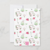 Farbrosa und grüner Golfkart Monogram Wappen Dankeskarte (Rückseite)