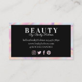 Farbrosa und Lila holografische Gestaltung Visitenkarte (Rückseite)