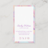 Farbrosa und Lila holografische Gestaltung Visitenkarte (Rückseite)