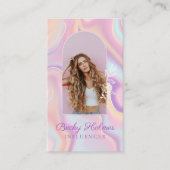 Farbrosa und Lila holografische Gestaltung Visitenkarte (Vorderseite)