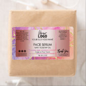 Farbrosa und Rose Gold Face Serum-Label (Insitu)