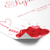 Farbrosa Valentinherz Benutzerdefiniertes Party Poster (Ecke)