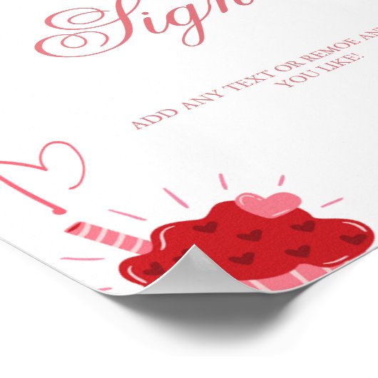 Farbrosa Valentinherz Benutzerdefiniertes Party Poster (Ecke)