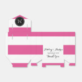 Farbrosa, weißes Streifen-Muster, Schwarzes Monogr Geschenkschachtel (Ungefaltet)